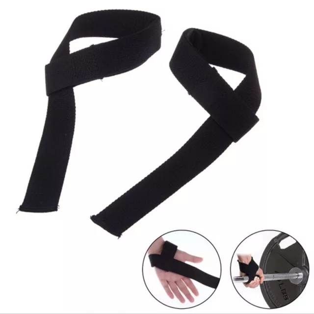 2x Gym Training Weight Lifting Bar Straps Hand Wraps Wrist Support ProtectioY'mj