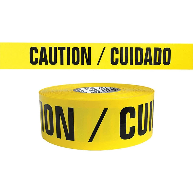 GRAINGER APPROVED B334Y13-200 Barricade Tape,Yellow/Black,300ft x 3 In