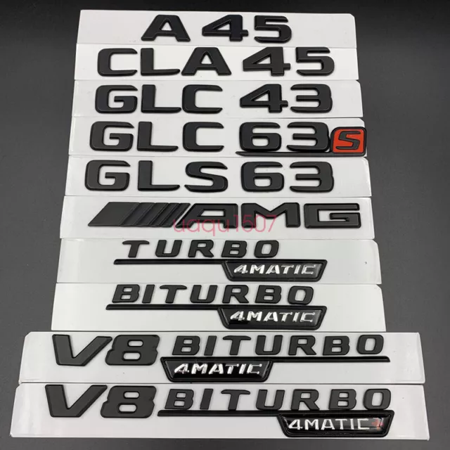 Matte Black G550 V8 BITURBO Trunk Emblem Badge Sticker For Mercedes Benz G550 3