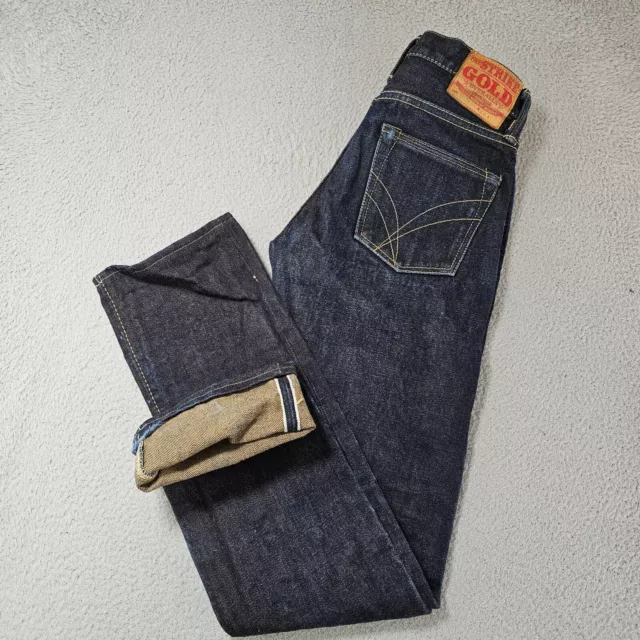 The Strike Gold Jeans Japanese Selvedge Denim Skinny Straight Leg Mens Size 28