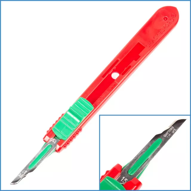 Swann Morton No.15 Retractable Safety Scalpel Small Disposable Blade Handle Tool