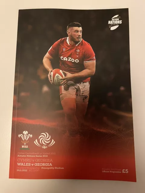 WALES v GEORGIA RUGBY programme 19.11.2022  Principality Stadium… Cardiff - New