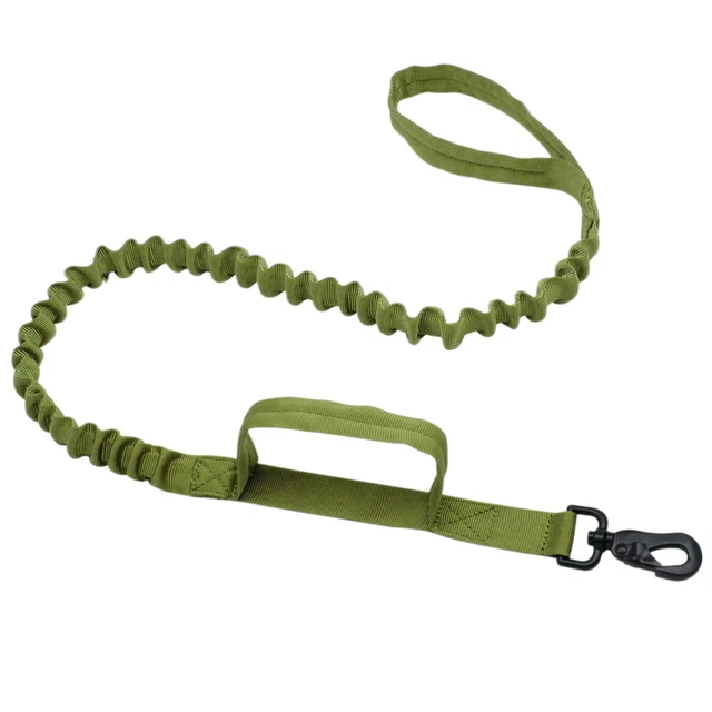 Correa de entrenamiento ajustable de nailon elástica para perro policía (verde)
