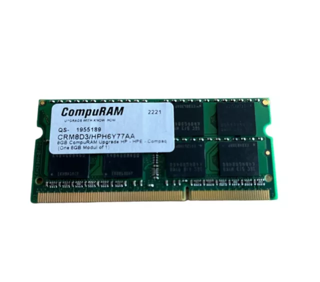 CompuRAM 8GB DDR3-1600 SO-DIMM SpeichermoduRAM kompatibel zu HP PartNr. H6Y77AA