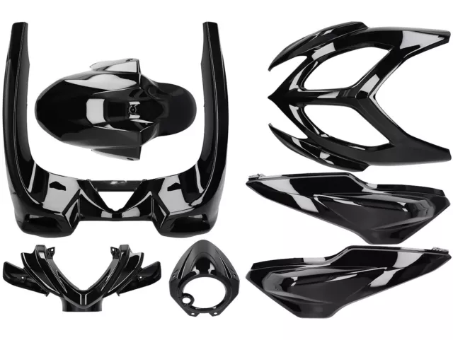 Yamaha Aerox Mbk Nitro 50 2013-2016 7 Piece Gloss Black Bodykit