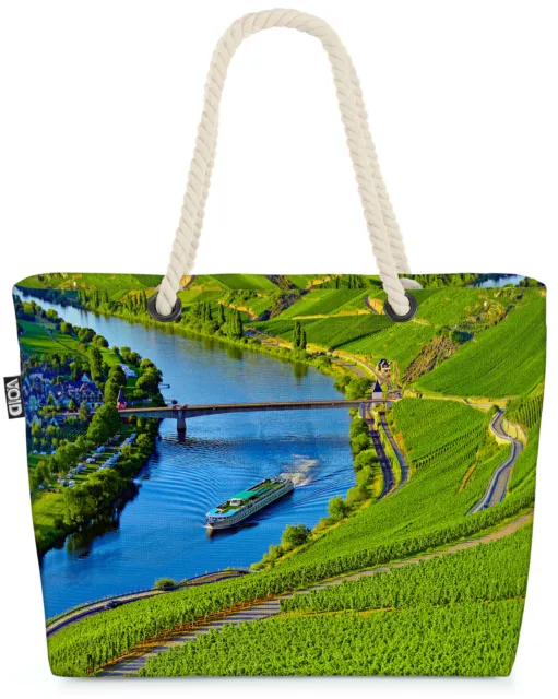 Mosel Weingebiet  Beach Bag Mosel Fluss Weingut Weinberge Rheinland-Pfalz Weinb