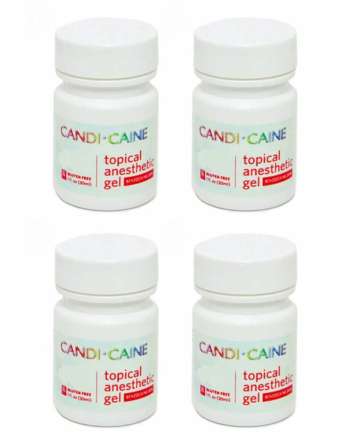 Dental Topical Anesthetic Gel 20% Benzocaine 1oz STRAWBERRY Flavor 4 Jars USA