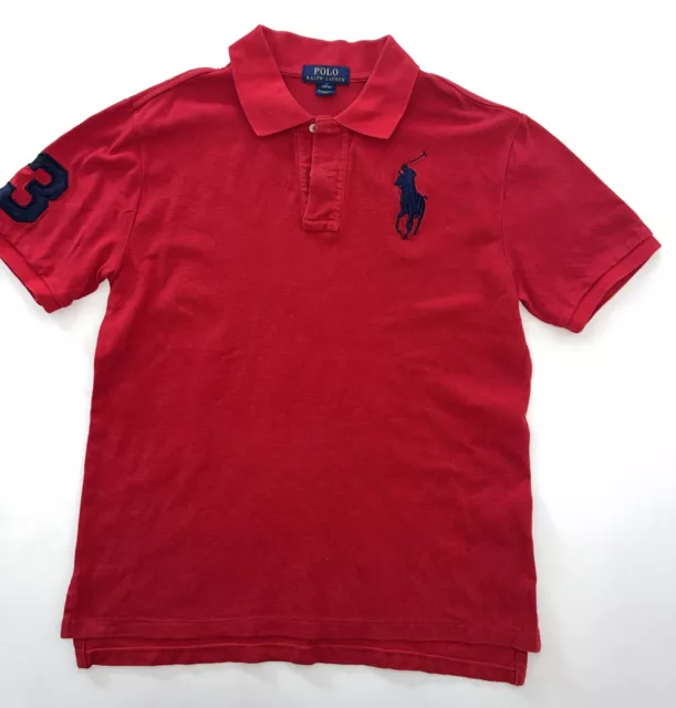 Polo Ralph Lauren Boys Red Polo Shirt - Size Large (14-16) - Very Good Exc Cond