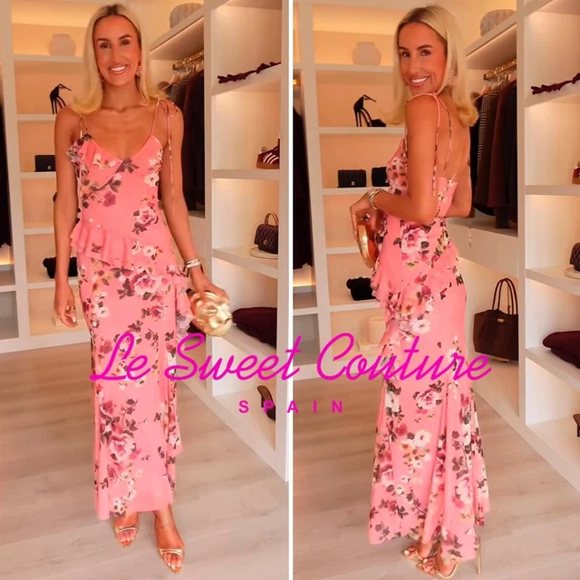 ZARA WOMAN NWT Ss25 Pink Printed Tulle Maxi Skirt All Sizes