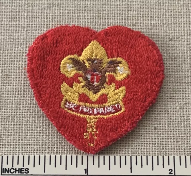 VTG LIFE SCOUT Boy Scouts Uniform Badge PATCH Rank Sash BSA Red Heart CB 1950s?