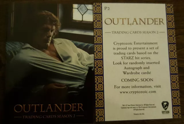 2017 Sdcc Comic Con Cryptozoic Promo Card Starz Outlander Jamie Fraser # P2