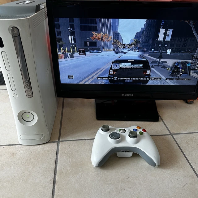 Console Xbox 360 E 500 Go Bleue – édition Collector, Avec Manette Et Alimentation