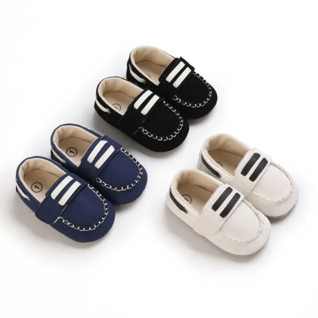 Newborn Baby Boy Pram Shoes Infant Soft Sole Boat Shoes PreWalker Trainers 0-18M