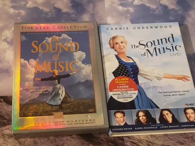 THE SOUND OF MUSIC - LOT OF 2 DVDs - 3 DISCS - JULIE ANDREWS & CARRIE UNDERWOOD