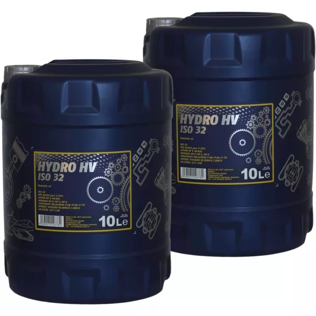 20L MANNOL Hydro Hv Iso 32 Huile Hydraulique Hvlp Huile Oil din 51524/3 Moteur