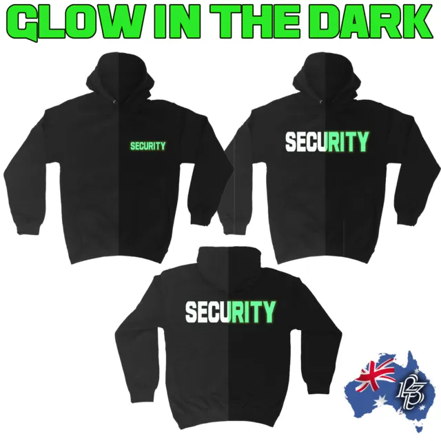 funny hoodies SECURITY GLOW IN THE DARK HOODIE bouncer uniform hoody Gift Gifts