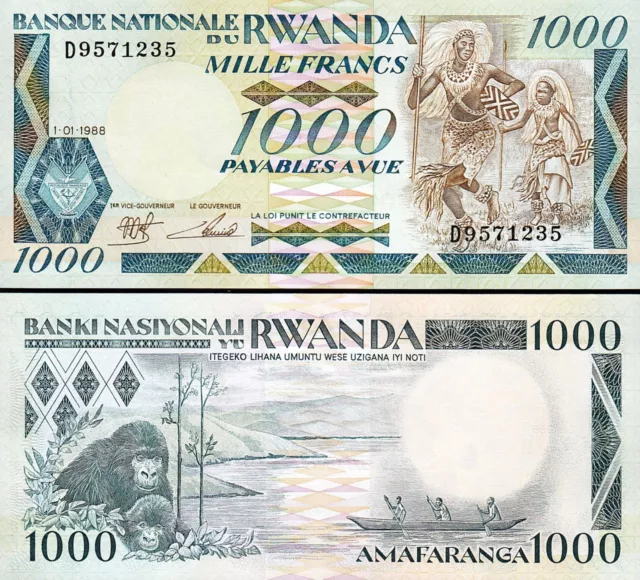 Rwanda 1000 Francs 1988, UNC , P-21