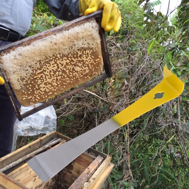 Apiculture Multi-function Scraper J Shape Bee Hive Tools Handle Cut Honey Knife_