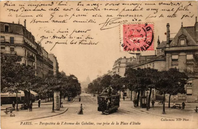 CPA PARIS 13e L'Avenue des Gobelins. vue prise de la Place d'Italie (535890)