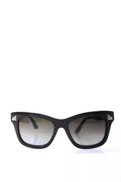 Valentino Garavani Womens V 682S Thick Rim Rockstud Sunglasses Black Plastic