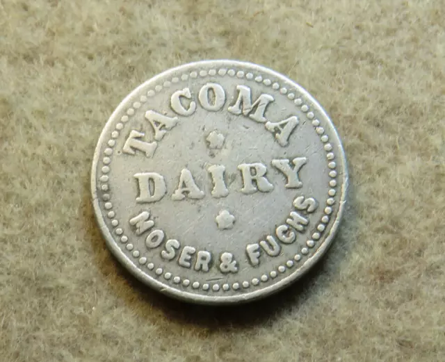 Tacoma  Washington  Moser & Fuchs   Dairy  Quart Of Milk     Trade  Token