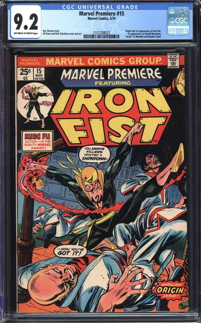 Marvel Premiere #15 Cgc 9.2 Ow/Wh Pages // Origin + 1St App Iron Fist 1974