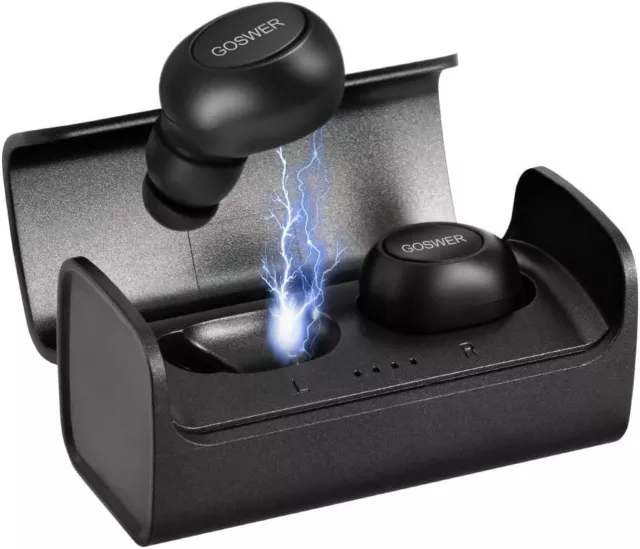 Goswer Wireless Headset Bluetooth Wasserdicht Stereo Dual Ohrhörer in Ladehülle