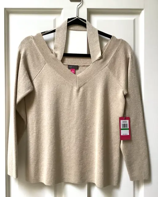 Vince Camuto gold metallic sweater, large