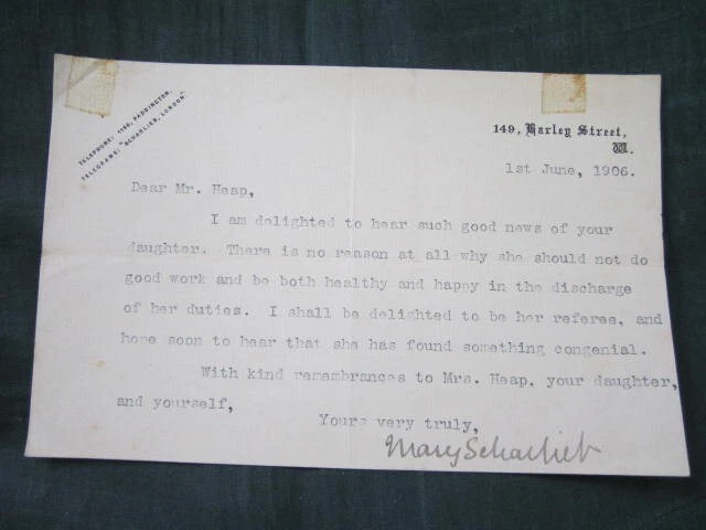 Dr. Mary Scharlieb (British Surgeon)  1906 Hand-Signed Letter & 1923 Sex Booklet