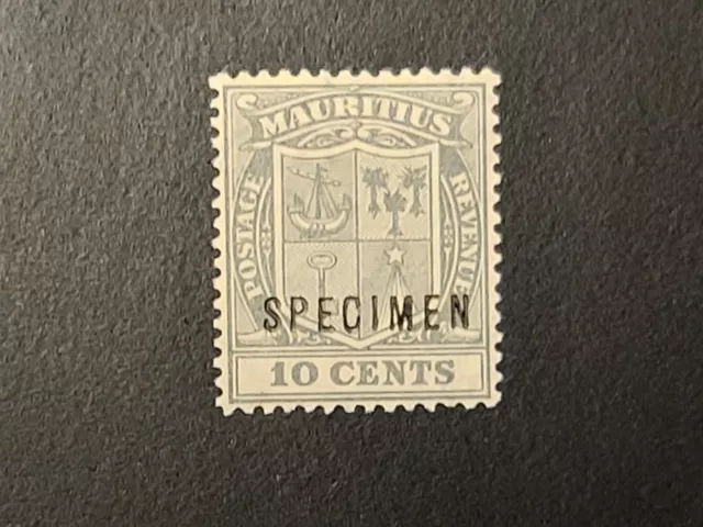 Mauritius Kgvi Specimen Stamp 10 Cents Coat Of Arms Mint Nice Old Specimen Stamp