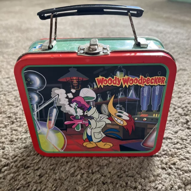 Vintage Woody Woodpecker Mini Collectible Tin Lunch Box Mad Scientist 1997 Lantz