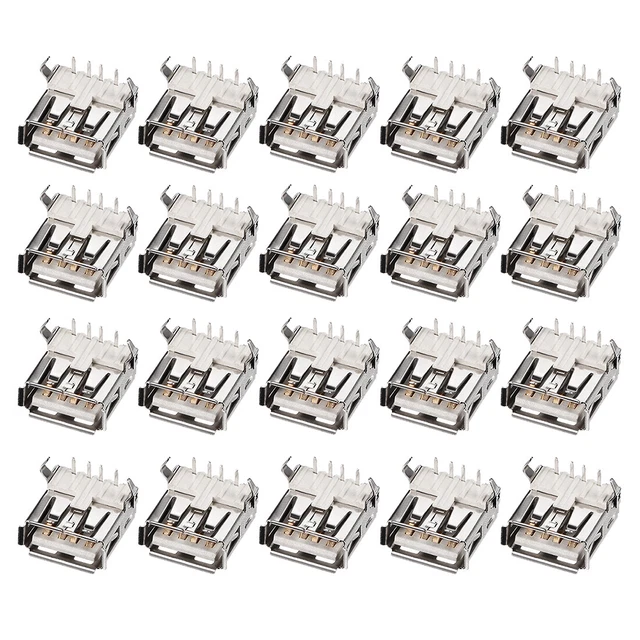 Circuito stampato connettore USB tipo A 2.0 jack femmina da 90gradi Inserto 20pz