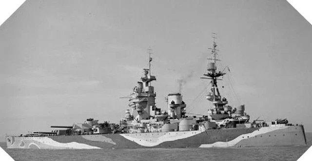Foto Storica HMS Warspite 6x4 Pollici Lucida - Sbarco In Normandia WW2