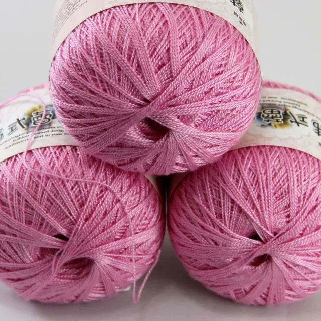 Luxurious 3ballsx50g Hand DIY Wear Cotton Lace Crochet Shawl Knitting Yarn 02
