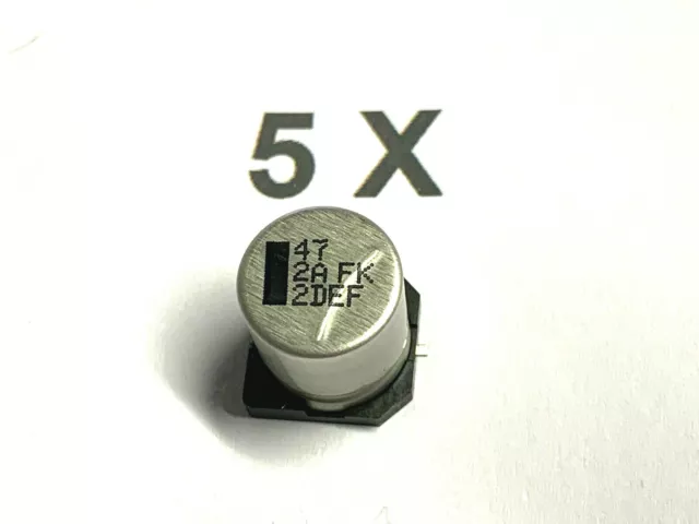 5 x 47uF, 100V, 20%, -55 +105°, 47µF,EEVFK2A470Q, Panasonic, SMD, Elko, 5 Stück