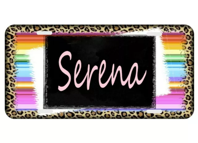 Cheetah Stripe Pastel Personalized Monogrammed License Plate Custom  Car Tag