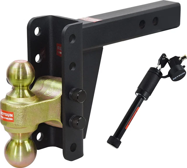 REYSUN 864351 Adjustable Trailer Hitches with Dual Ball 2 and 2-5/16 , 6-1/2 2