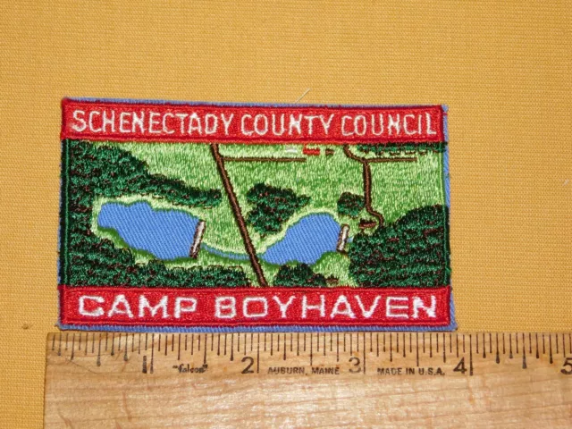 Vintage Bsa Boy Scouts Of America Patch 1971 Schenectady County  Camp Boyhaven