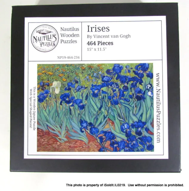 Nautilus Wooden Puzzles: Irises by Vincent Van Gogh 464 Piece Jigsaw Puzzle