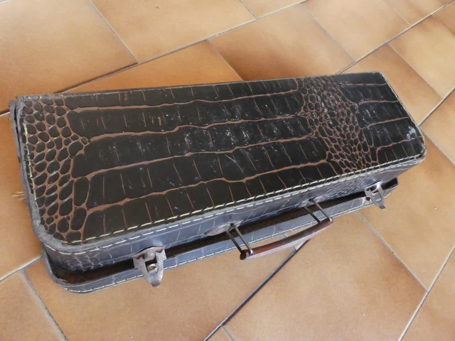 petite valise pour tricot en carton bouilli année 50 aiguilles a tricoter