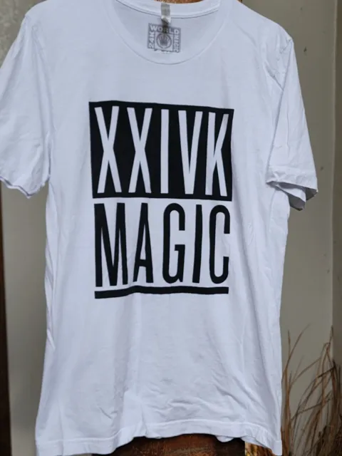 24K Magic World Tour Bruno Mars T-Shirt White 2 Sides XL 2017 Soulful Pop