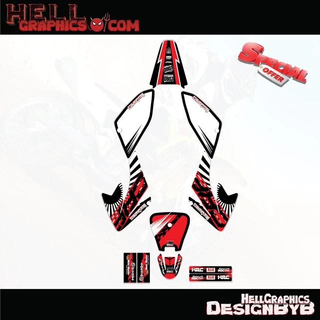 GRAPHICS KIT DECALS STICKERS 4 BLine Red HONDA CRF 70 80 100 ALL CRF70 CRF80