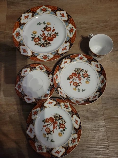 Momoyama Fine China Kyoto Pattern 5 pc Place Setting Vintage Retired