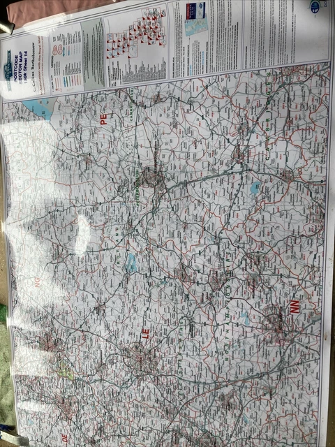 POSTCODE SECTOR MAP 14 East Midlands - Laminated Wall Map £12.50 ...