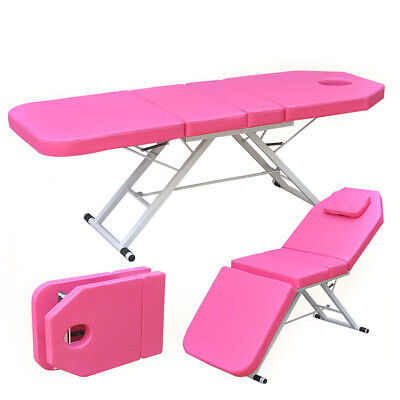 3 zonas tumbona de masaje móvil plegable tumbona cosmética spa salón cama de masaje rosa