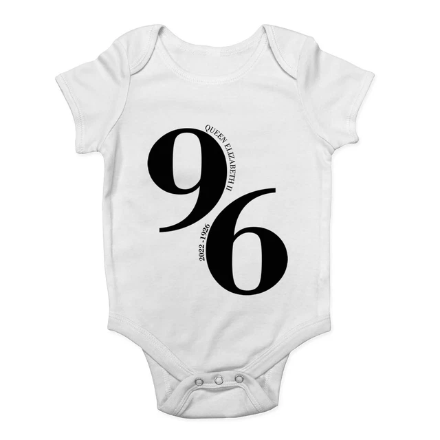 QUEEN ELIZABETH II Death Tribute 96 Years Old 1926-2022 Baby Grow Vest