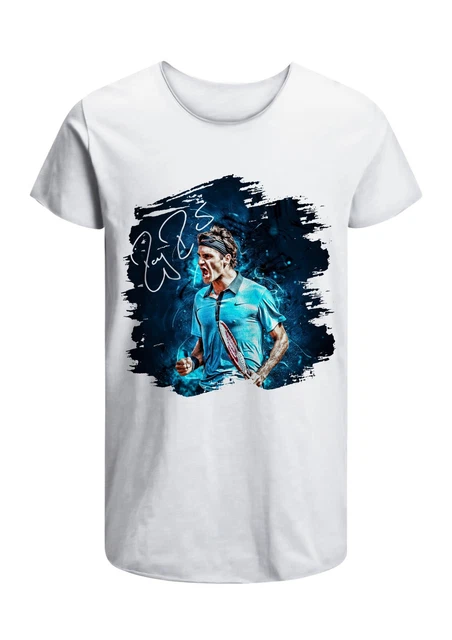 T-Shirt Roger Federer Tennis Uomo Abbigliamento 100%Cotone Taglia da S  a XXL