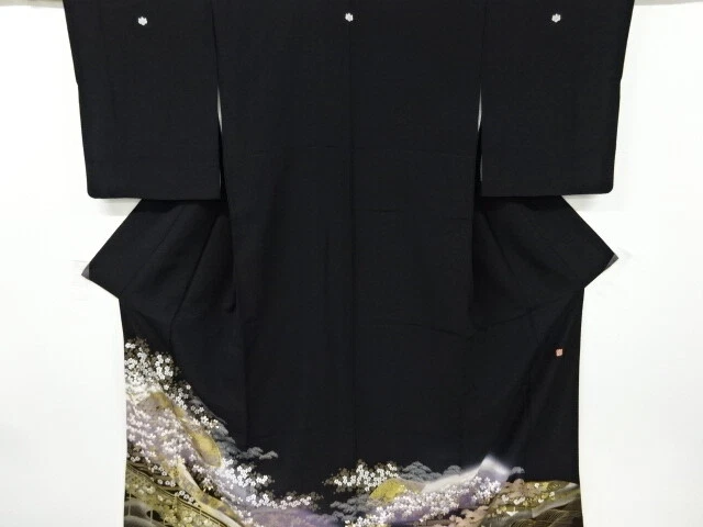 6765498: Japanese Kimono / Vintage Tomesode / Embroidery / Peony & Skaura / Arti
