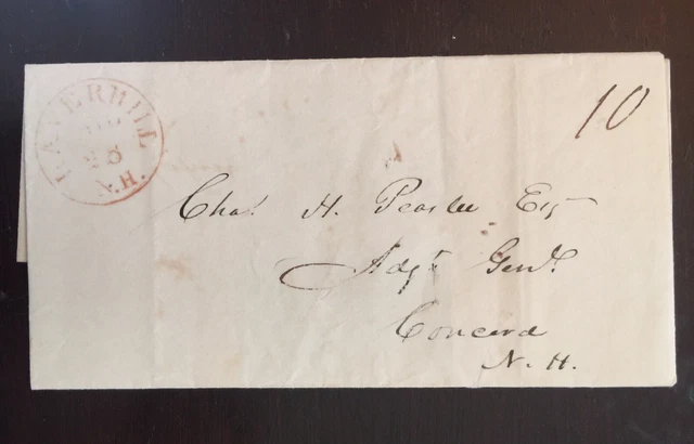 1839 Stampless Cover Signed By New Hampshire Governor/US Senator John Page