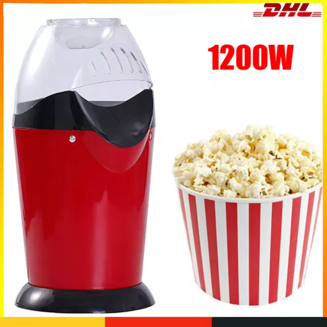 Popcornmaschine Popcorn Maker 1200W Heißluft Popcorn/Mais Gerät ohne Fett/Öl